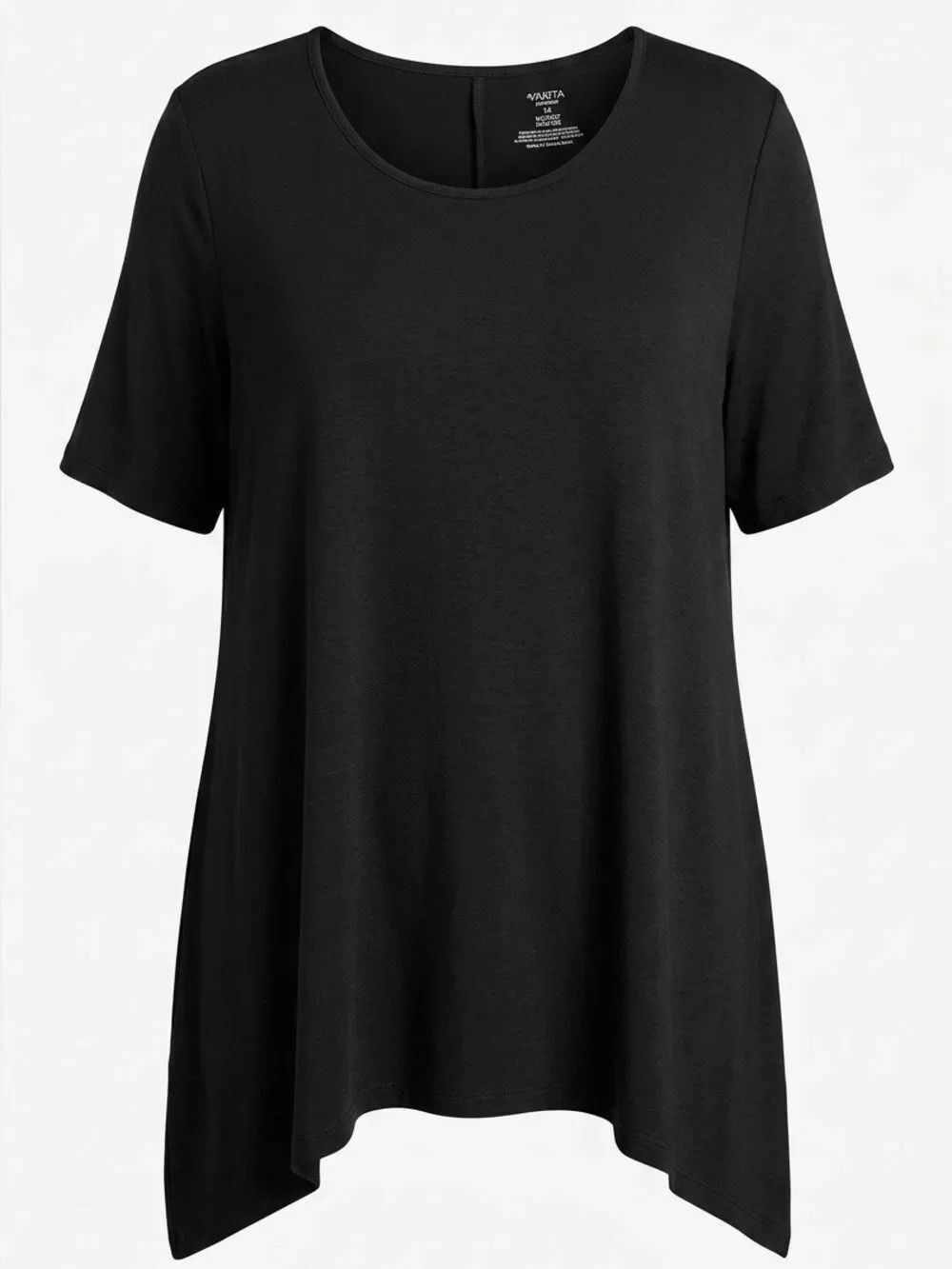BLACK HIGH LOW PULLOVER TOP SIZE 2X by EAST 5th WOMAN EUC